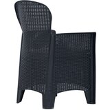 Bistro 3-dijelni bistro set od plastike s izgledom ratana antracit | shoptok.hr