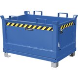 eurokraft pro Zaboj s preklopnim dnom, prostornina 0,5 m³, encijan modre barve RAL 5010 | Shoptok.si
