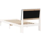  Okvir za krevet s uzglavljem Bijelo 90 x 190 cm tkanina | shoptok.hr