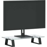 vidaXL Stalak za monitor crni 40x20x8 cm kaljeno staklo i metal | shoptok.hr