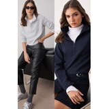 TRENDYOLMILLA ženski duks Twoaw25Sw00120, tamnoplava-siva | Eponuda.com