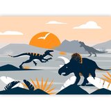  Foto tapeta - Last dinosaurs with orange - abstract landscape for a room 150x105 Vodootporna | shoptok.hr