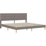  Okvir kreveta s madracem Sivo-smeđa 200 x 200 cm tkanina - Sivo-smeđa 200 x 200 cm | shoptok.hr