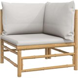  4-dijelna vrtna garnitura od bambusa sa svjetlosivim jastucima | shoptok.hr