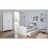 MID.YOU Raztegljiva Postelja Leni, Bor, Bela, Masivno | Shoptok.si