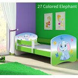  Otroška postelja ACMA z motivom, stranska zelena 180x80 cm 27 Colored Elephant | Shoptok.si