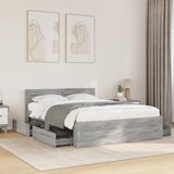 Furnova Posteljni okvir z vzglavjem siva sonoma 140x190 cm inž. les, (21933855) Cene