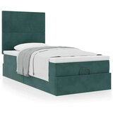vidaXL Otomanski posteljni okvir z vzmetnicami zelen 90x190cm žamet, (21610254) | Shoptok.si