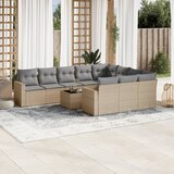  11-dijelni set vrtnih sofa od poliratana s jastucima bež | shoptok.hr