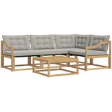  Set vanjskih sofa 5 kom. Bijela i svjetlosiva | shoptok.hr