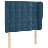 The Living Store vzglavje z ušesi temno modra 103x23x118/128 cm žamet - vzglavje, (21418556) | Shoptok.si
