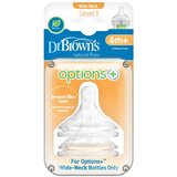 Dr.browns Wn3201 razina 3 silikonske mogućnosti širokog vrata + bradavica, pakiranje od 2 komada | shoptok.hr