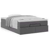 vidaXL Otomanski okvir kreveta s madracem sivi 120x200cm umjetna koža | shoptok.hr