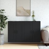 Maison Chic Stenska omarica - Zidna omarica 2 kosa črn inženirski les iu173, (22063115) | Shoptok.si