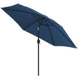  Zunanji senčnik z LED lučkami in jeklenim drogom 300 cm moder, (20693068) | Shoptok.si