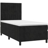 Box spring postelja z vzmetnico črna 100x200 cm žamet, (20792012) | Shoptok.si
