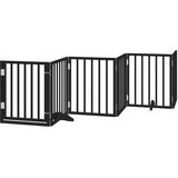  Vrata za pse s vratašcima 6 panela sklopiva 300 cm drvo topole Crna 50 x 60 x 2 cm | shoptok.hr