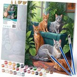 Massido Paint by Numbers Kit - Cats 40x50 cm for Creative Fun, (21738659) | Shoptok.si