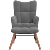 Stolica za ljuljanje s osloncem za noge tamnosiva baršunasta | shoptok.hr