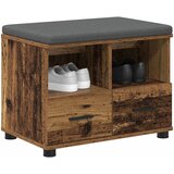  Klupa za hodnik s jastukom s policom Staro drvo 60 x 38 x 46 cm | shoptok.hr