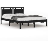 vidaXL Posteljni okvir črn iz trdnega lesa 200x200 cm, (20708179) Cene