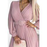 numoco basic Numoco pleated dress with belt and neckline | Shoptok.si