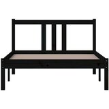  Posteljni okvir črn iz trdnega lesa 100x200 cm, (20647804) | Shoptok.si