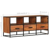 TV ormarić 110 x 30 x 45 cm od masivnog drva bagrema | shoptok.hr