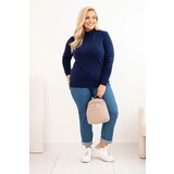 Kesi Włoski Plus Size women's sweater made of viscose with a turtleneck navy blue | Shoptok.si