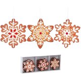 Molarem Home Set od 18 drvenih božićnih ukrasa - pahuljice u 3 dizajna, smeđa | shoptok.hr