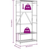  Stalak za odjeću s policama 80x40x175 cm od bambusa | shoptok.hr