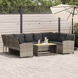 vidaXL Vrtna sofa s jastucima svijetlo sivi poliratan | shoptok.hr