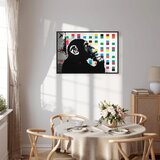  Slika - Banksy The Thinker Monkey 120x80 U crnom drvenom okviru | shoptok.hr