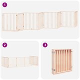  Vrata za pse s vratašcima 8 panela sklopiva 640 cm drvo topole | shoptok.hr