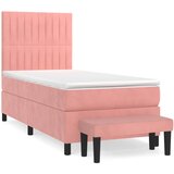 The Living Store Box spring postelja z vzmetnico roza 90x200 cm žamet - Box Spring Postelja, (21488983) | Shoptok.si
