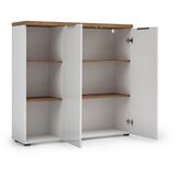 Voleo VISOKA KOMODA, bela, barve hrasta | Shoptok.si