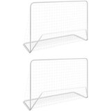  Nogometni gol 2 kom s mrežom 182 x 61 x 122 cm čelični bijeli Cene
