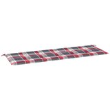  Jastuk za vrtnu klupu crveni karirani 150x50x4cm tkanina Oxford | shoptok.hr