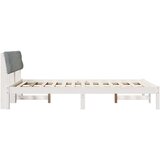  Okvir kreveta s uzglavljem Bijela i svijetlosiva 140 x 200 cm | shoptok.hr