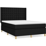 Maison Chic Box spring posteljni - Vzmetna postelja z vzmetnico črn 140x190 cm blago SL13923, (21882464) | Shoptok.si