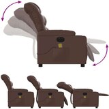 vidaXL Električni masažni naslanjač rjavo umetno usnje | Shoptok.si