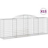  Lučne gabionske košare 15kom 300x50x100/120cm pocinčano željezo | shoptok.hr