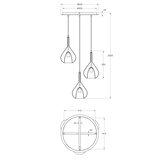  Fabas Luce 3481-47-297 - Luster na sajli LILA 3xE27/40W/230V zlatna/siva/prozirna | Eponuda.com