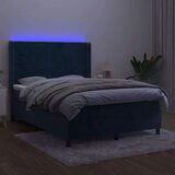  Box spring postelja z vzmetnico LED temno modra 140x200cm žamet, (20846597) | Shoptok.si