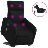 Maison Chic Električni masažni naslanjač - Relax naslanjač s funkcijo vstajanja črn, (22042554) | Shoptok.si