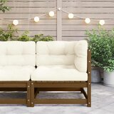  Kutna vrtna sofa s krem jastucima od masivne borovine | Eponuda.com