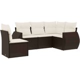 vidaXL 5-dijelni set vrtnih sofa s jastucima poliratan smeđi | shoptok.hr