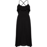 Trendyol Curve Black Long Flounce Beach Dress