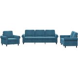 3-dijelni set sofa s jastucima plavi baršunasti | shoptok.hr