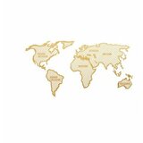 WALLXPERT world map in the stripes gold (120 x 65) Cene